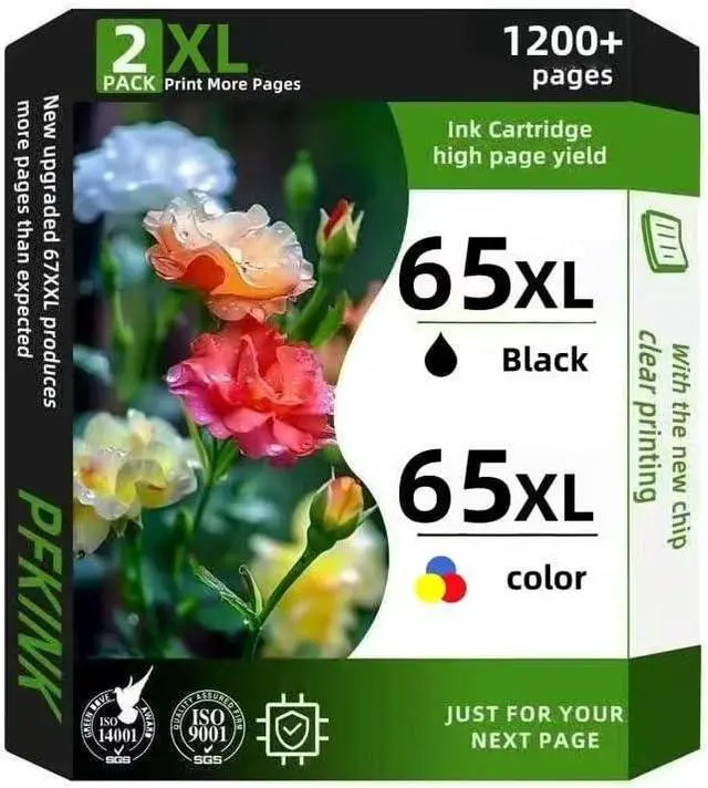 Main image of ReManufactured Ink Cartridge Replacement for HP 65 Ink 65 XL 65XL DeskJet 3755 2652 2655 3752 2622 Envy 5055 5052 5058(1Black1Color)
