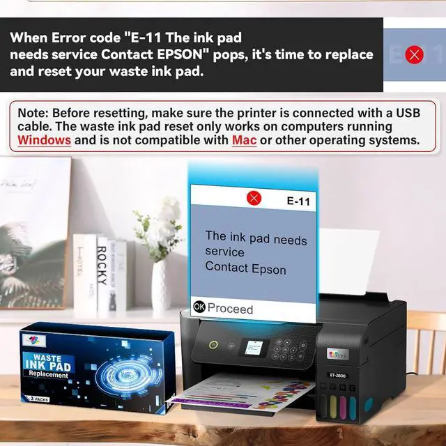 Alt view image 2 of 7 - Waste Ink Pad Replacement with Reset Software Compatible Replacement for E Pson ET-2850 ET-2760 ET-2750 ET-2700 ET2850 ET2760 ET2750 ET2700 2850 Printer, Maintenance Box with Reset Software