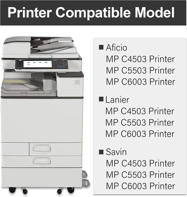 Alt view image 3 of 7 - MP C6003 C4503 Toner Cartridge Set (4 Pack, 1BK/1C/1M/1Y) - 841849 841852 841851 841850 Toner Cartridge Replacement for Ricoh Aficio/Lanier/Savin MP C4503 MP C5503 MP C6003 Printer