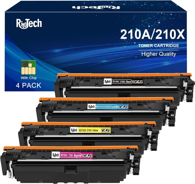 Main image of 210A Toner Cartridges 4 Pack,for HP 210A 210X W2100A Black Cyan Yellow Magenta 4 Pack with Chip Replacement for HP Color LaserJet Pro MFP 4301fdw 4301fdn 4201dw 4201dn Printer