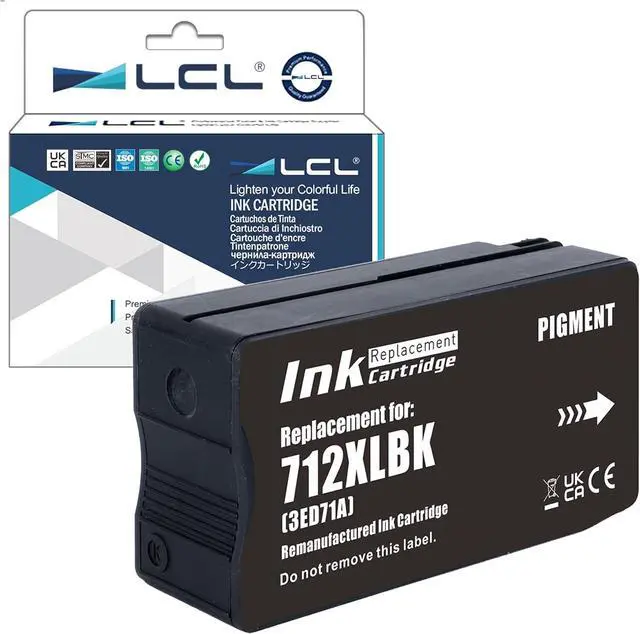 Main image of LCL Compatible 712 712XL Black High Yield 80-ml Ink Cartridge (3ED71A) Replacement for HP 712 DesignJet T650, T630, T250,T230, T210 & Studio Plotter Printers (1-Pack)