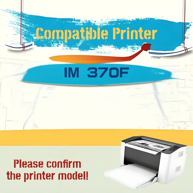 Alt view image 2 of 6 - SHENGX IM 370F Toner Cartridge, Compatible for Ricoh IM 370F Printers, with Chip, 842609 Black,Black*1