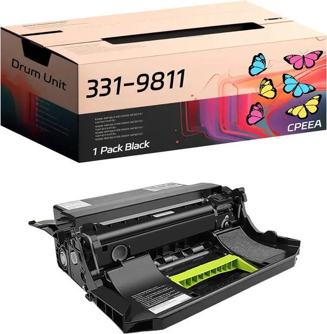 Main image of Compatible for Dell 331-9811 Drum Unit Work for Dell B2360d B2360dn B3460dn B3465dnf S2830dn Printers, with Chip, High Yield 60000 Pages, Clear Printing (Black)