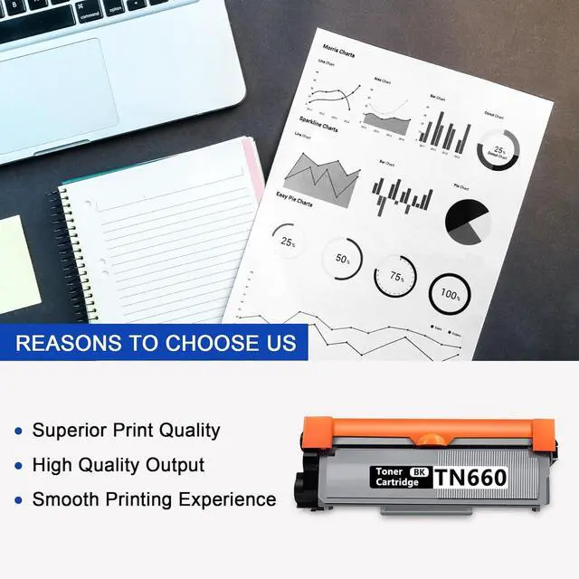 Alt view image 5 of 7 - TN660 TN-660 TN630 TN-630 Toner Cartridge 2 Pack High Yield Black Replacement for Brother TN 660 TN 630 MFC-L2720DW DCP-L2540DW MFC-L2700DW DCP-L2520D HL-L2320D MFC-L2740DW Printer Ink - with Chip