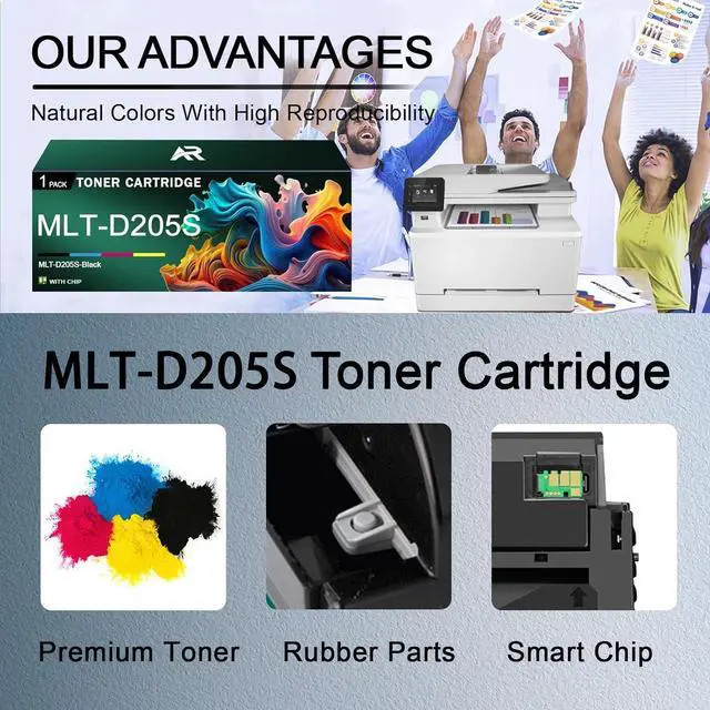 Alt view image 4 of 7 - MLT-D205S Toner Cartridges Compatible for Samsung MLT-D205S Toner Cartridge Work for Samsung ML-3300 ML-3310 3312 3710 3712 SCX-4833 4835 5637 5639 5737 5739 Printers