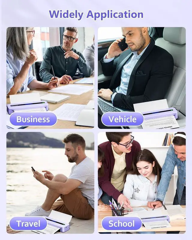 Alt view image 7 of 7 - Itari M832 Portable Printers Wireless for Travel, Support 8.5" X 11" Letter&A4 Roll Paper, Bluetooth Thermal Printer Compatible with Phone & Laptop, Inkless Mobile Printer for Office, Home, School