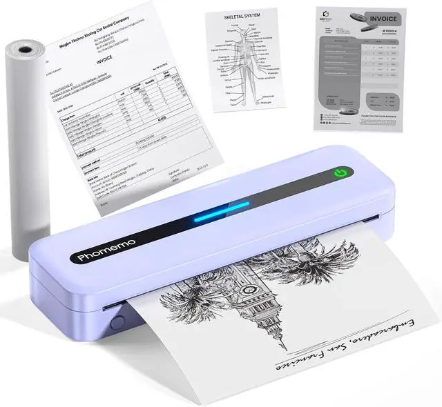 Main image of Phomemo Portable Thermal Printer Wireless for Travel, Wireless Bluetooth Inkless Printer Support A4 & 8.5" X 11" US Letter, Compatible with Phone & Laptop, for Business/Home/School