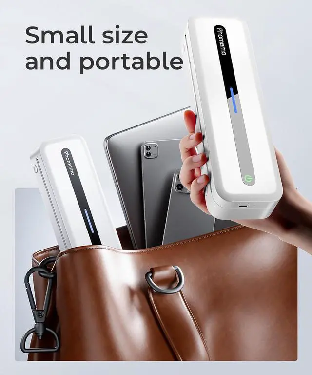 Alt view image 7 of 7 - Phomemo Portable Printer Wireless for Travel, Inkless Thermal Printer Supports US Letter Thermal Paper, Compatible with Phone & Laptop, for Business, Office, School