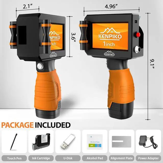 Alt view image 5 of 6 - Handheld Printer, 2025 Upgrade 1 Inch Print Height Handheld Inkjet Printer with 72ML Quick-Drying Ink Cartridge,Portable Inkjet Printers Gun with 4.3" Touch Screen for Barcode, Logo, Date