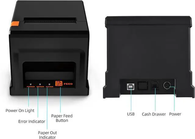 Alt view image 2 of 7 - receipt printer 80mm USB Receipt Printer POS Printer with Auto Cutter Desktop Direct Thermal Printing Compatible with Support ESC/POS for Shipping Business Restaurant Kitchen Supermarket Home Bu