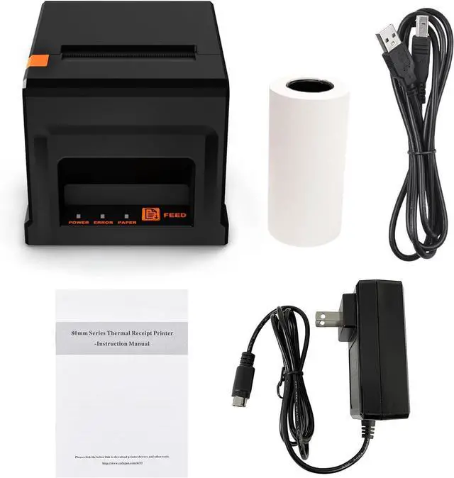 Alt view image 5 of 7 - receipt printer 80mm USB Receipt Printer POS Printer with Auto Cutter Desktop Direct Thermal Printing Compatible with Support ESC/POS for Shipping Business Restaurant Kitchen Supermarket Home Bu