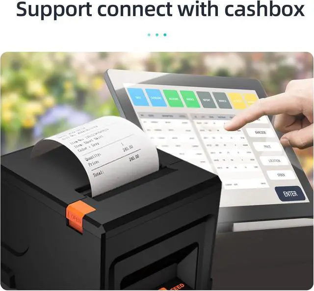 Alt view image 7 of 7 - receipt printer 80mm USB Receipt Printer POS Printer with Auto Cutter Desktop Direct Thermal Printing Compatible with Support ESC/POS for Shipping Business Restaurant Kitchen Supermarket Home Bu