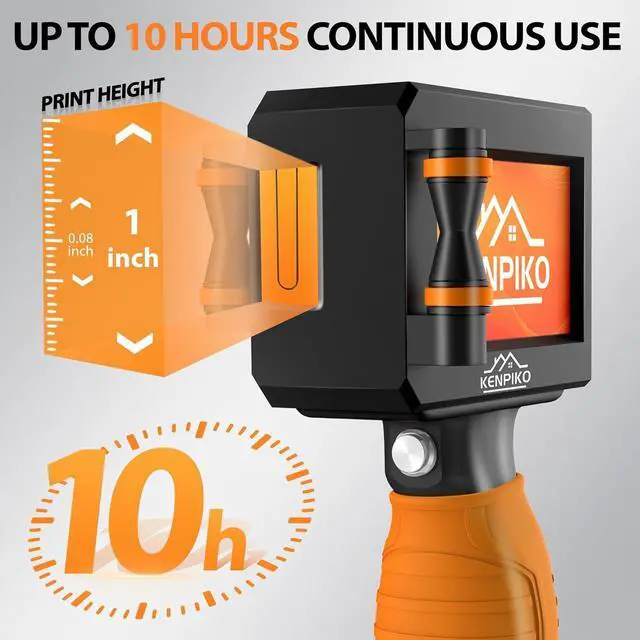 Alt view image 4 of 6 - Handheld Printer, 2025 Upgrade 1 Inch Print Height Handheld Inkjet Printer with 72ML Quick-Drying Ink Cartridge,Portable Inkjet Printers Gun with 4.3" Touch Screen for Barcode, Logo, Date