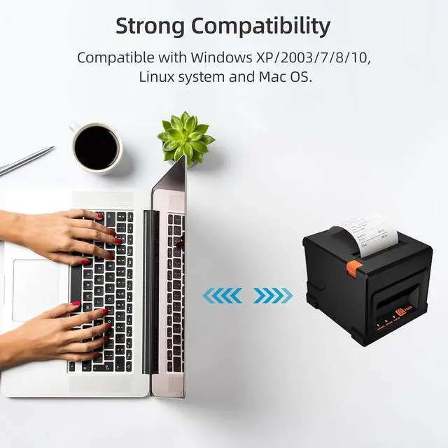 Alt view image 4 of 7 - receipt printer 80mm USB Receipt Printer POS Printer with Auto Cutter Desktop Direct Thermal Printing Compatible with Support ESC/POS for Shipping Business Restaurant Kitchen Supermarket Home Bu