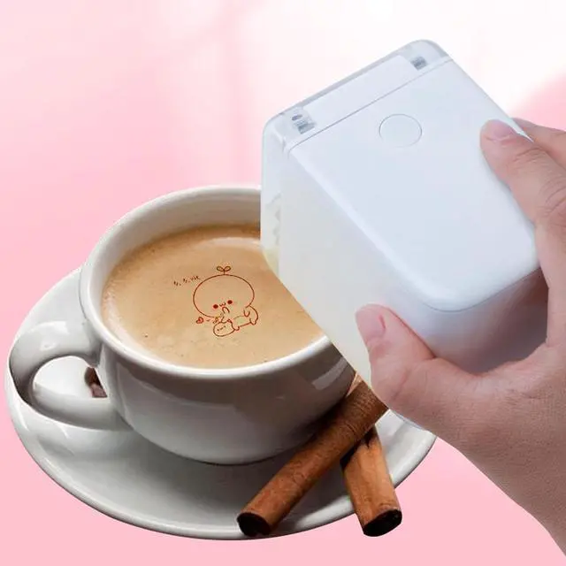 Alt view image 2 of 7 - Art Food Printer, USB/Ttpe-C Coffee Latte Machines with Digital Inkjet WiFi 6 Hours Continuous Printing One Button to Operate, Mini Colorful Thermal Inkjet Printer for De,