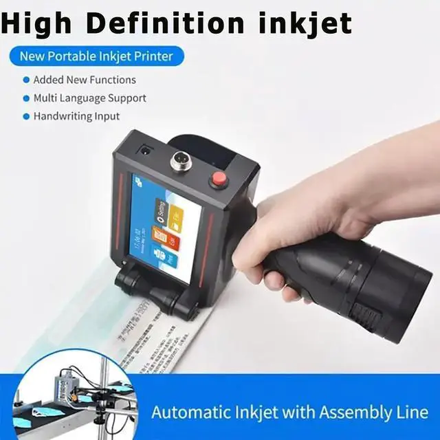 Alt view image 2 of 7 - 12.7MM Handheld Inkjet Printer, with 4.3 Display, 600dpi Ultra-High-Definition Inkjet Printing, Built-in Scroll Wheel, for Barcode, Label, Logo, QR Code, Date, Batch Number Printing