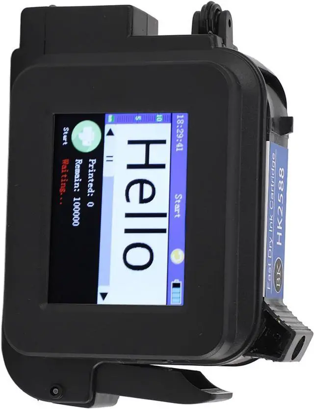 Alt view image 7 of 7 - Generic Handheld Inkjet Printer, Handheld Printer Inkjet Pocket Adjustable Printing Height 0.1 0.5in/1in Touch Screen Coder with Fast (Black)