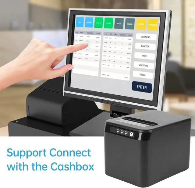 Alt view image 4 of 7 - 80mm Receipt Printer ESC/POS Thermal Printer Desktop Direct Print USB+LAN Connection High Efficiency with Auto Cutter Large Paper Bin for Shipping Busin Restaurant Kitchen Supermarket S