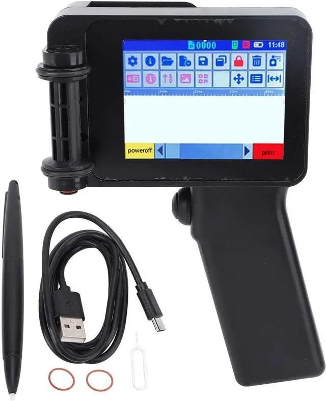 Alt view image 2 of 7 - Handheld Inkjet Printer, Small Portable with HD LED 4.3in Touch Screen Without Cartridge 12.7mm for QR Code Barcode Wide Printing Material