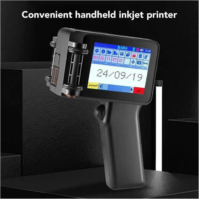 Alt view image 5 of 7 - Handheld Inkjet Printer, Small Portable with HD LED 4.3in Touch Screen Without Cartridge 12.7mm for QR Code Barcode Wide Printing Material