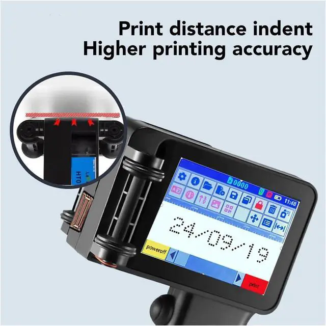 Alt view image 4 of 7 - Handheld Inkjet Printer, Small Portable with HD LED 4.3in Touch Screen Without Cartridge 12.7mm for QR Code Barcode Wide Printing Material