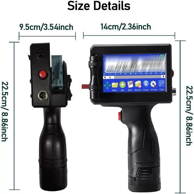 Alt view image 7 of 7 - Handheld Inkjet Printer Gun Portable Handheld Printer, 12.7mm Bulk Qr Code Barcode Printer, Smart Inkjet Fast Dry Printing
