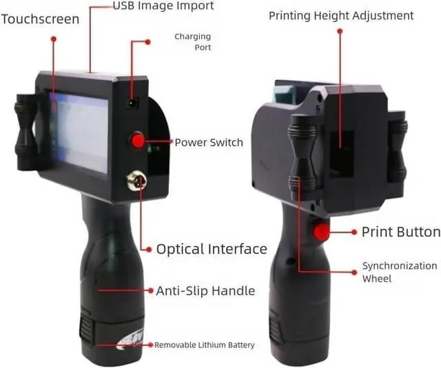 Alt view image 3 of 7 - Industrial-Grade Portable Handheld Inkjet Printer w/ 12.7mm NozzleMulti-Material Date Coding for Metal/Wood/Glass/Fabric