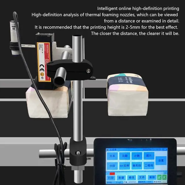 Alt view image 4 of 7 - 12.7mm/25.4mm Industrial Inkjet Printers with Quick-Drying Ink Cartridge for Production Line Marking on Any Product,HD Touch Screen Online Batch Date,Number Coding and Marking Machine 12.7mm