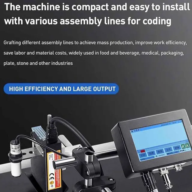 Alt view image 3 of 7 - 12.7mm/25.4mm Industrial Inkjet Printers with Quick-Drying Ink Cartridge for Production Line Marking on Any Product,HD Touch Screen Online Batch Date,Number Coding and Marking Machine 12.7mm