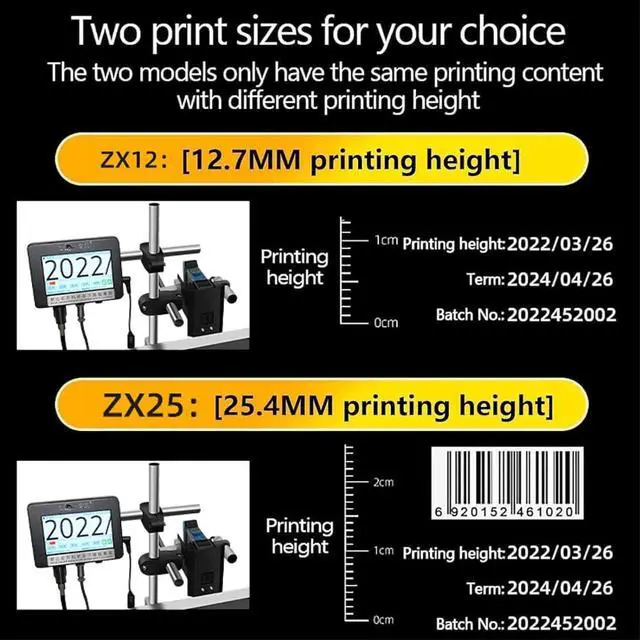 Alt view image 5 of 7 - 12.7mm/25.4mm Industrial Inkjet Printers with Quick-Drying Ink Cartridge for Production Line Marking on Any Product,HD Touch Screen Online Batch Date,Number Coding and Marking Machine 12.7mm