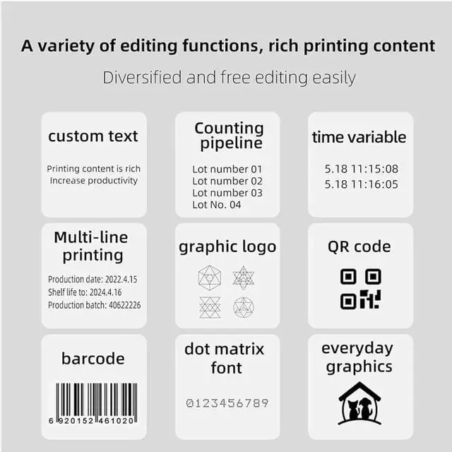 Alt view image 7 of 7 - 12.7mm/25.4mm Industrial Inkjet Printers with Quick-Drying Ink Cartridge for Production Line Marking on Any Product,HD Touch Screen Online Batch Date,Number Coding and Marking Machine 12.7mm