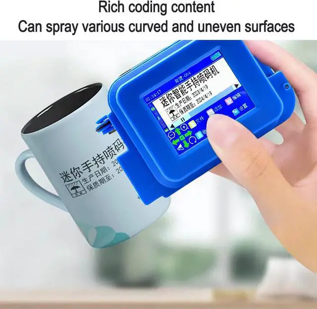 Alt view image 3 of 7 - Mini Handheld Inkjet Printer, with Quick-Drying Ink Pocket & LED Touch Screen Inkjet Printer Gun, for Date/Batch/QRcode/Barcode Handheld Printer/Batch Series Number/Logo