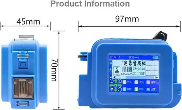 Alt view image 7 of 7 - Mini Handheld Inkjet Printer, with Quick-Drying Ink Pocket & LED Touch Screen Inkjet Printer Gun, for Date/Batch/QRcode/Barcode Handheld Printer/Batch Series Number/Logo