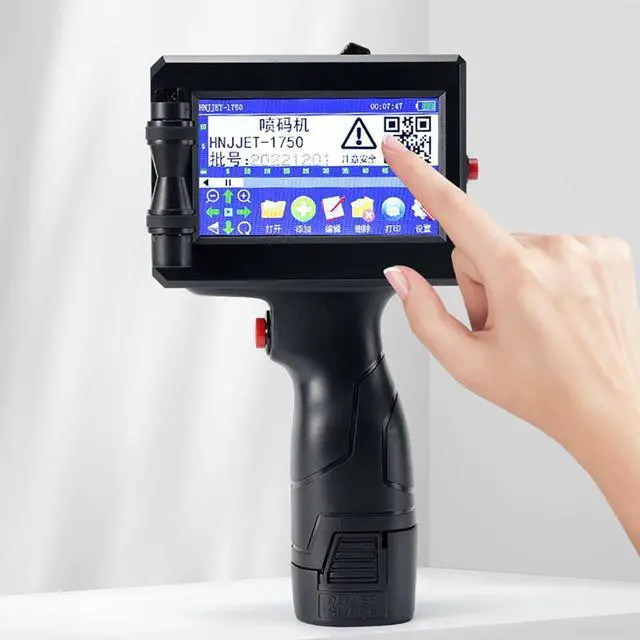 Alt view image 7 of 7 - Handheld Inkjet Printer, with Quick-Drying Ink Pocket, 4.3 Inch LED Touch Screen, for Date/Batch/QRcode/Barcode Handheld Printer/Batch Series Number/Logo On Any Surface