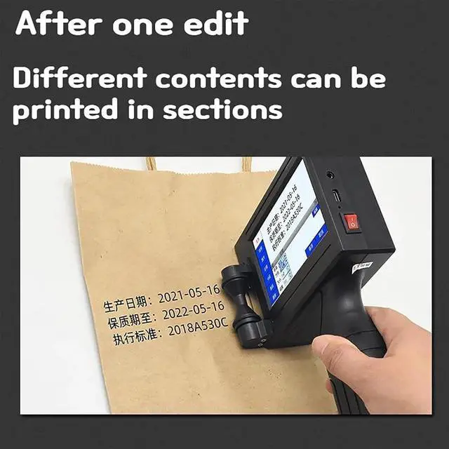 Alt view image 6 of 7 - Handheld Inkjet Date Printer with Quick Drying Ink Cartridge, Automatic Online Inkjet Printer Small Printer Inkjet Coder
