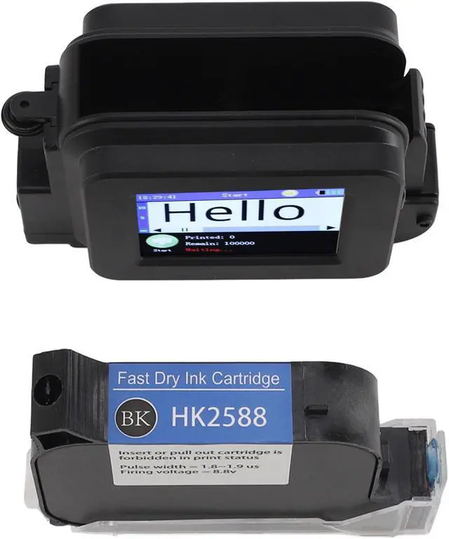 Alt view image 3 of 7 - Generic Handheld Inkjet Printer, Handheld Printer Inkjet Pocket Adjustable Printing Height 0.1 0.5in/1in Touch Screen Coder with Fast (Black)