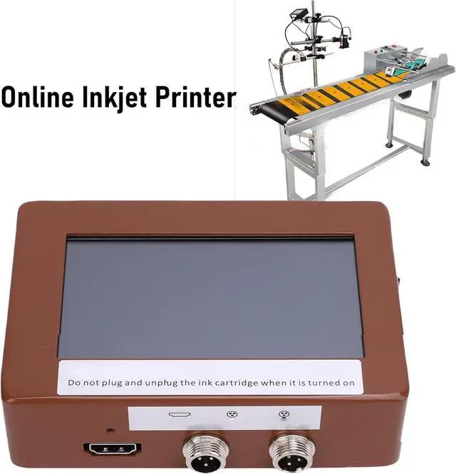 Alt view image 6 of 7 - Diydeg Online Inkjet Printer, 12.7mm 4.3 Inch Touch Screen Portable Coding Machine 42ml Black Ink Mobile Inkjet with USB Import for Text Barcode QR Code Date Logo Printing (US Plug 100240V)