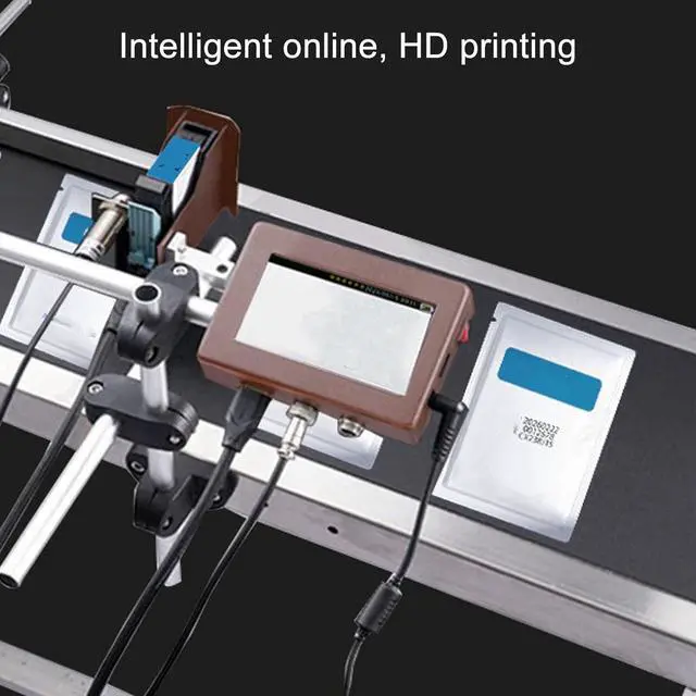 Alt view image 2 of 7 - Diydeg Online Inkjet Printer, 12.7mm 4.3 Inch Touch Screen Portable Coding Machine 42ml Black Ink Mobile Inkjet with USB Import for Text Barcode QR Code Date Logo Printing (US Plug 100240V)