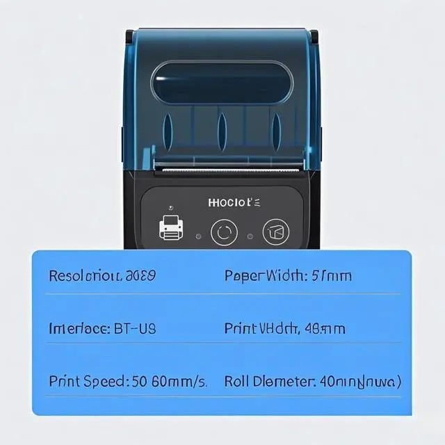 Alt view image 5 of 7 - Portable 58mm Receipt Thermal Printer 2 inches Mobile Pocket Printers with 11 Thermal Paper Roll USB&Wirel Connection Compatible with Windows/Android/iOS for Office Market