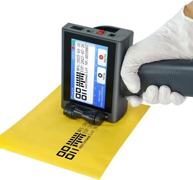 Alt view image 6 of 7 - T10 Upgrade Handheld Inkjet Printer for Printing Text QR Code, B ode, Date, Time, Batch Number on Metal Wood, Glass Cloth, Paper Boxes, and Plastic (Handheld Inkjet Printer)