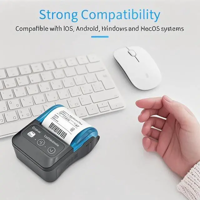 Alt view image 6 of 7 - Portable 58mm Receipt Thermal Printer 2 inches Mobile Pocket Printers with 11 Thermal Paper Roll USB&Wirel Connection Compatible with Windows/Android/iOS for Office Market Blue 11pcs Paper roll