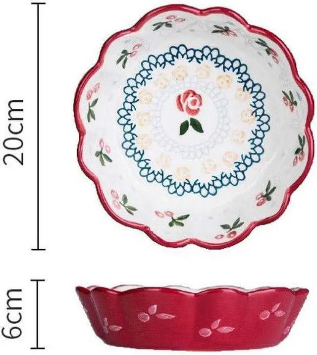 Alt view image 5 of 5 - Bowls Ceramic Bowl Meal Bowl Soup Bowl Salad Bowl Baked Rice Bowl Large Noodle Bowl Dessert Bowl Tableware Bowl (Color : 2) (3)