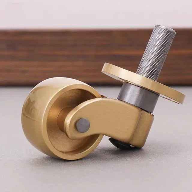 Alt view image 4 of 7 - 4*; Brass Caster Wheels Antique Swivel Castor Wheel 25mm Furniture Casters with Stem 7mm for Sofa/Table/Chairs Load Capacity 150Kg