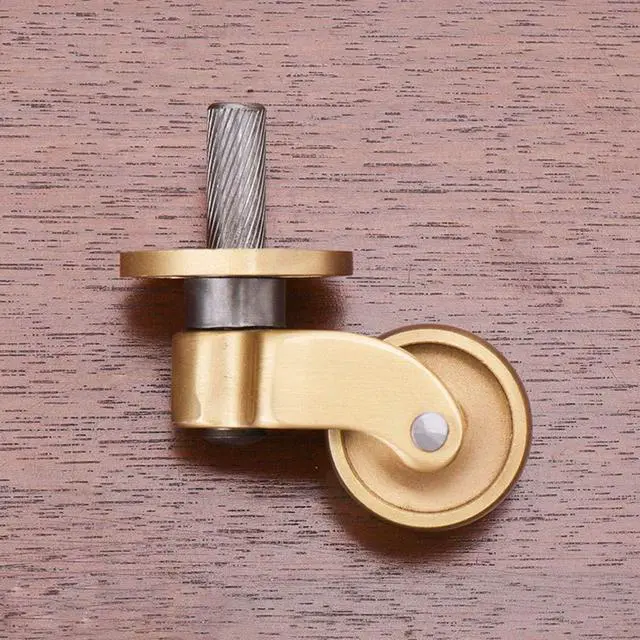 Alt view image 5 of 7 - 4*; Brass Caster Wheels Antique Swivel Castor Wheel 25mm Furniture Casters with Stem 7mm for Sofa/Table/Chairs Load Capacity 150Kg