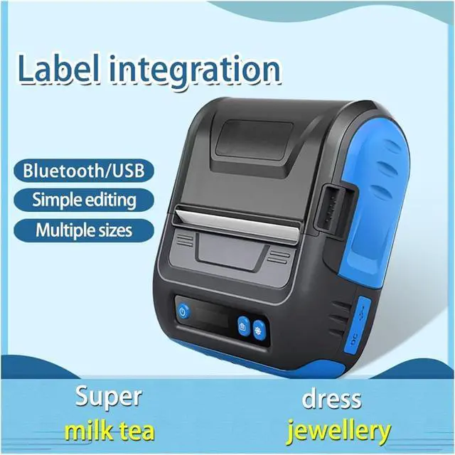 Alt view image 6 of 7 - Mini Inkjet Printer, 80mm Wireless Bluetooth Thermal Receipt Printer  2-Inch Portable Label and Sticker Printer, Mini POS Receipt Label Maker for e Payment, Retail, Shipping,for Text Barcode