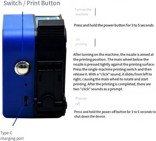 Alt view image 3 of 4 - Handheld Printer, 12.7mm Mini Printer Portable Printer Expiry Date Code Logo Batch Numbers Handheld Inkjet Printer,for Small Industrial