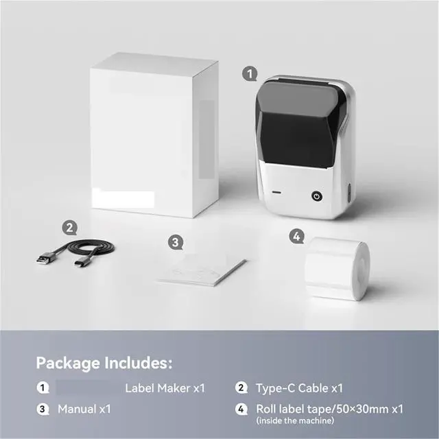 Alt view image 6 of 7 - Mini Inkjet Printer, Portable Thermal Printer, Label Printer, Mini Bluetooth Sticker Printer, Supports Smartphones and Computers,for Text Barcode Batch Number(Blue)