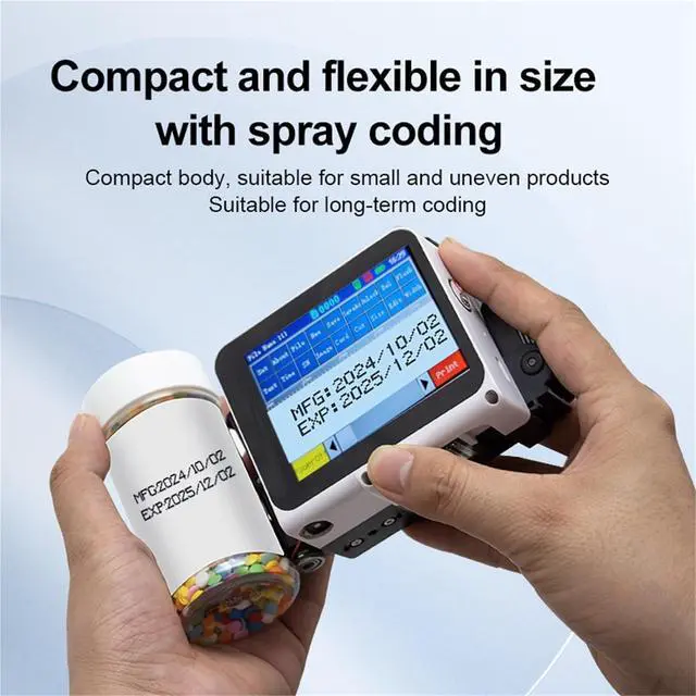 Alt view image 6 of 7 - Handheld Printer, 12.7mm Mini Handheld Inkjet Printer Nozzle QR Batch Date Number Logo Expiry Date Coding Machine Portable,for Small Industrial