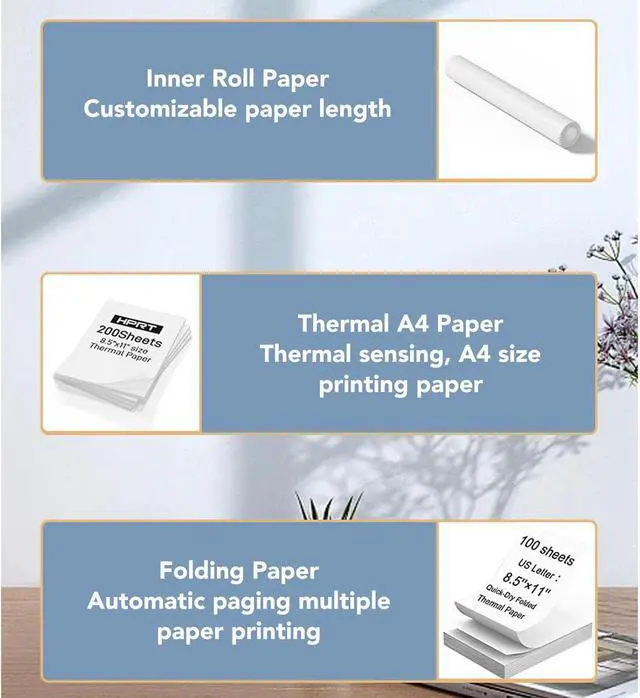 Alt view image 4 of 7 - Fafeicy Portable Inkless Printer, Wireless Thermal Printer with Bluetooth USB, Compact Travel Printer for Home Office Use