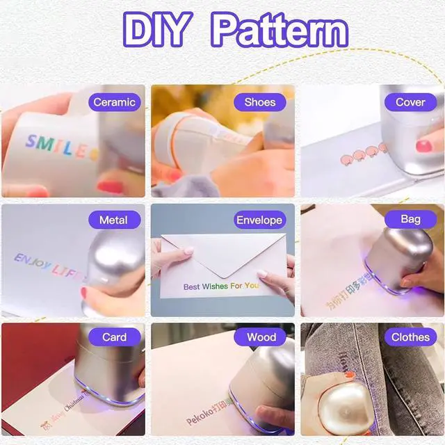 Alt view image 5 of 7 - Mini Handheld Color Printer Portable Inkjet Printer,APP for Customized Text, Barcodes, QR Code,Pictures,Logo,Date,Label,Sticker,Tattoos,for Paper,Wood, Clothes